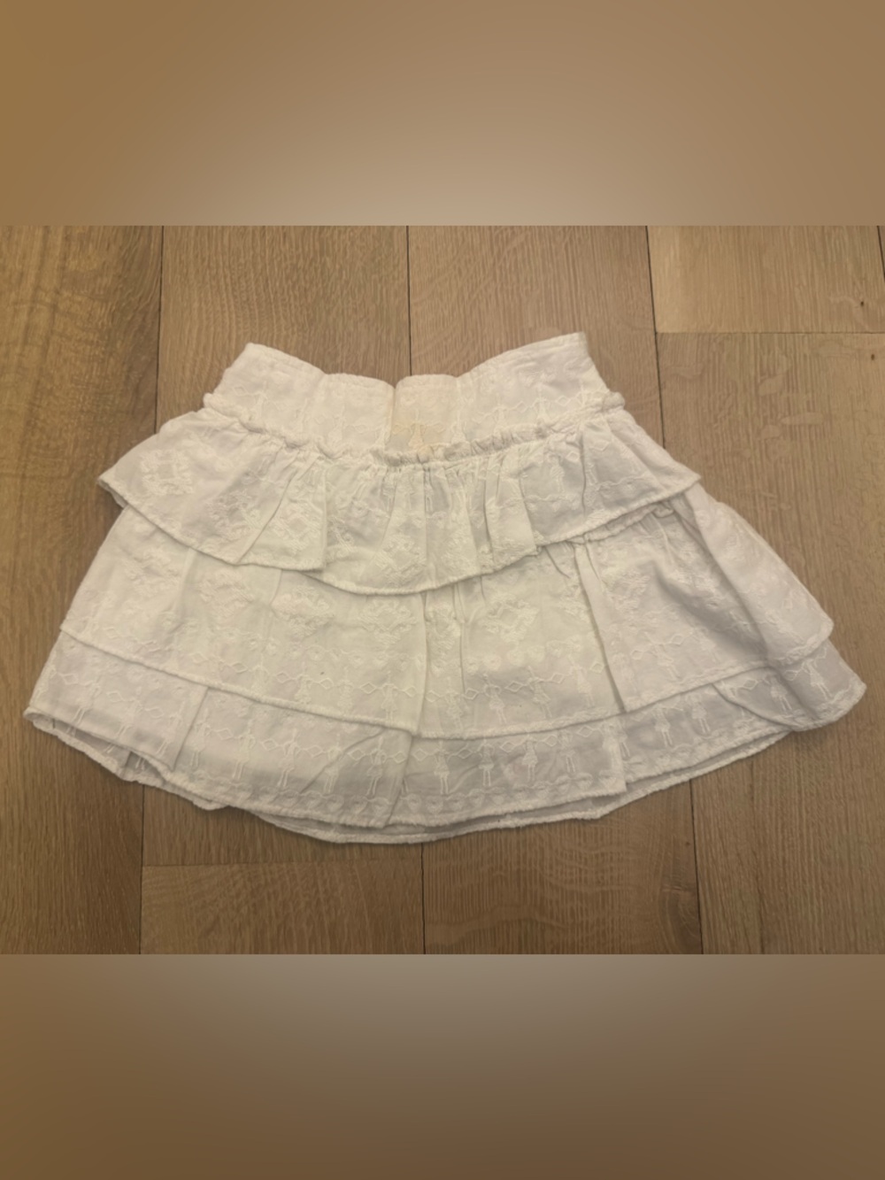 NWT LILI GAUFRETTE Theme Non Defini White Eyelet Girls Skirt - Size 4 years